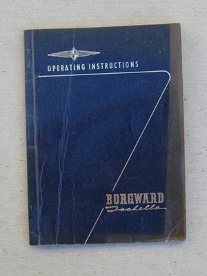 Vtg 1959 Borgward Isabella Owner's Manual Operating Instructions Sedan Coupe