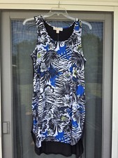 NWT Michael Kors Sleeveless Tropical Print Tank High Low Dress 10
