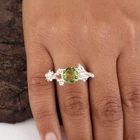 Rare Peridot Gemstone 925 Sterling Silver Jewelry Designer Ring For Women Gift