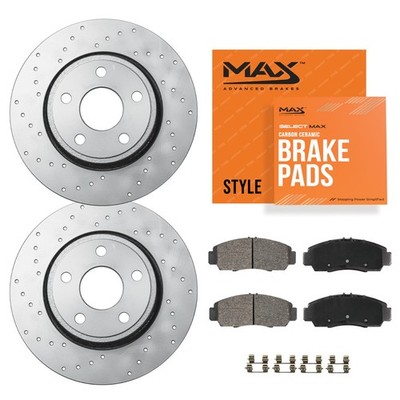 Front Drilled Geomet Brake Rotors + Pads for 2011-2017 Chevy Cruze Sonic Limited