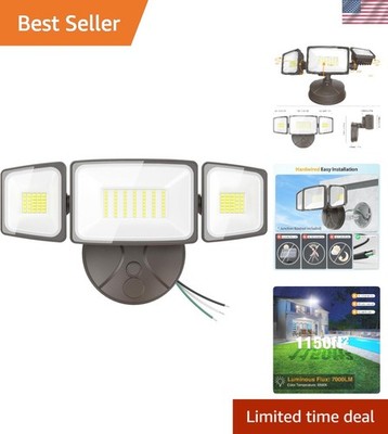 High Brightness 75W LED Floodlights for Outdoor Use - 3 Adjustable Heads, 7000LM