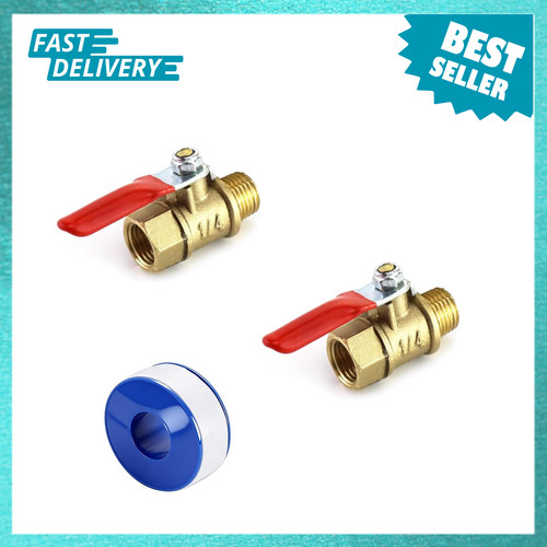 2 Pack Brass Ball Valve NPT Male Female 1/4 Inch Shut Off for Water Air Oil Gas