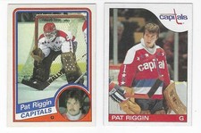 Lot of 2 Different Washington Capitals Goalie Pat Riggin Hockey Cards