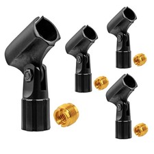4 PCS Microphone Mic Clip Holder Universal Adjustable 5/8 Male to 3/8 Female