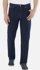 Calvin Klein Mens Vintage Navy Dark Wash Straight. High Stretch. 32x34