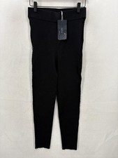 Zara Knit Pants Womens Medium Black Mesh Side High Waist Knitwear Leggings NWT