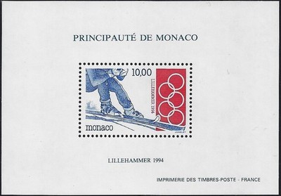 1994 Monaco sheet Lillehammer special cat bfs22