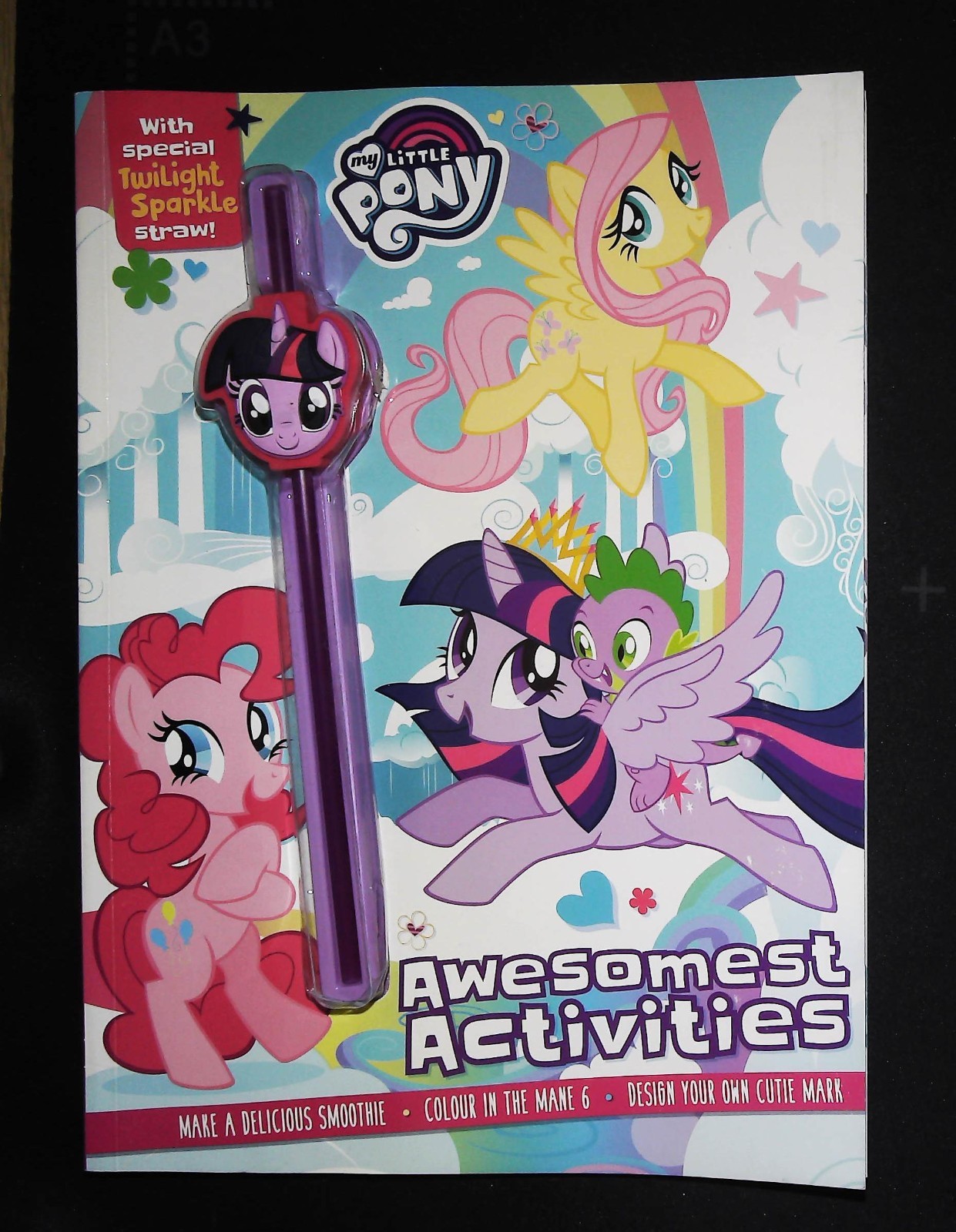 My Little Pony Activity Book with Twilight Sparkle Straw NEW A4 48 Pages