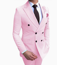 Double Breasted Mens Suits Wedding Tuxedo Blazer Groom Bestman Bespoke Business