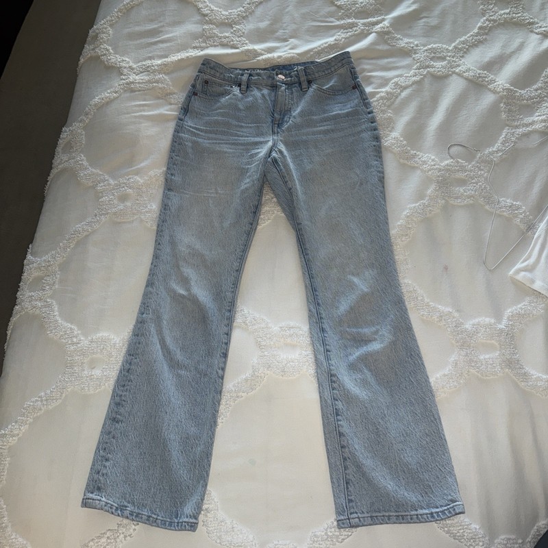 J. Crew Full Length Demi Boot Jeans Light Wash Womens Size 26 retail $148