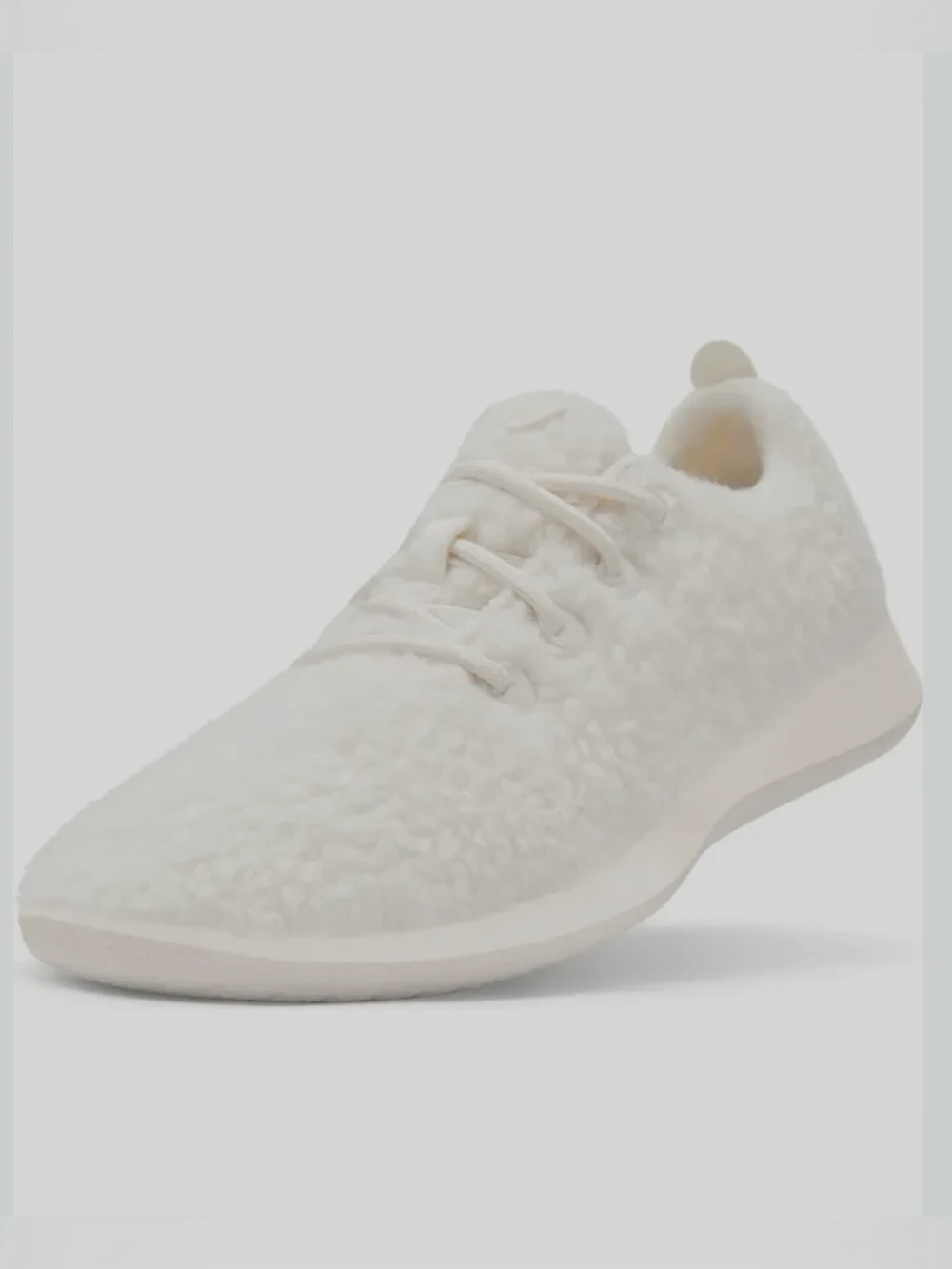 allbirds New Wool Runner New Women's Sz 10 Sherpa Fluff Lace-Up Sneaker -White