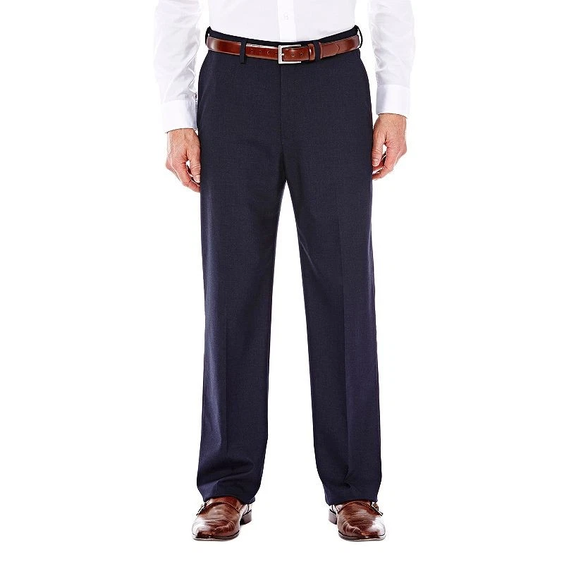 Haggar Mens Classic fit Dress Pants 44 / 30 Blue Solid