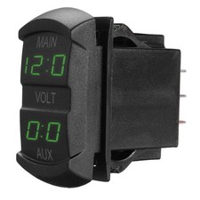 Volt Meter Dual Battery Monitor Led Digital Car Boat Voltage Marine Gauge 12-24v