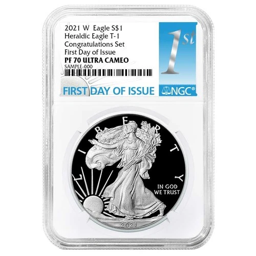 2021-W Proof $1 Type 1 American Silver Eagle Congratulations Set NGC PF70UC FDI