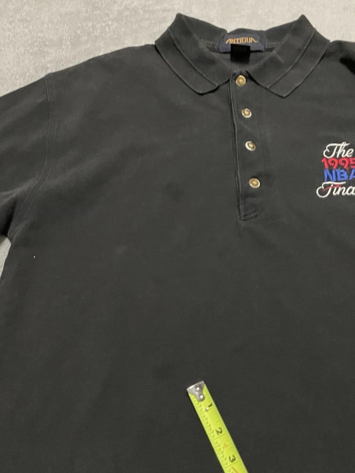 Camisa polo de golf vintage Orlando Magic 1995 finales de la NBA para hombre M mediana negra descolorida Foto 3 de 4