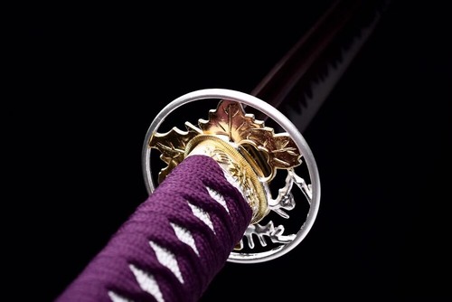 Cherry blossoms Japanese Ninja Sword Samurai Katana 1095Carbon Steel Sharp Knife - Picture 7 of 10