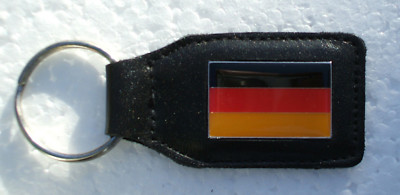 GERMANY FLAG CAR KEY RING. BLACK LEATHER FOB. | eBay UK