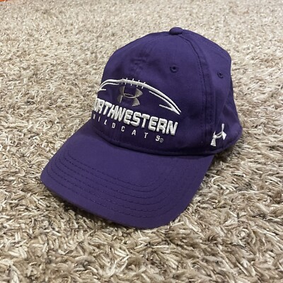 Northwestern Wildcats Hat Purple Under Armour Football Strapback Adjustable