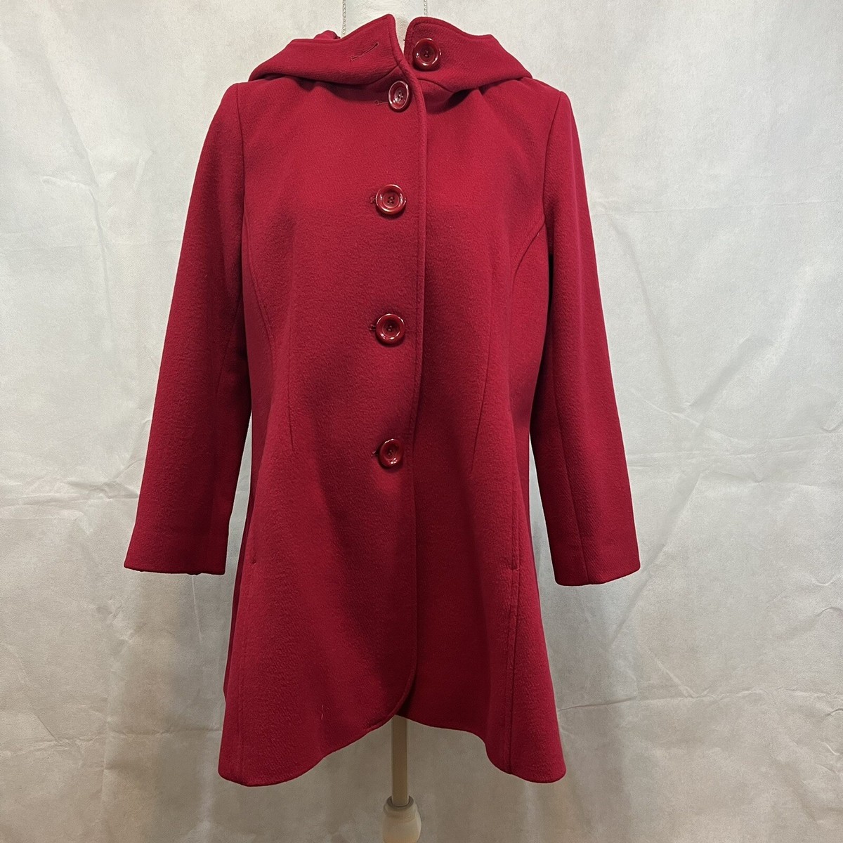 Forecaster Of Boston Women’s Coat Wool Blend Red Hood Size 14P