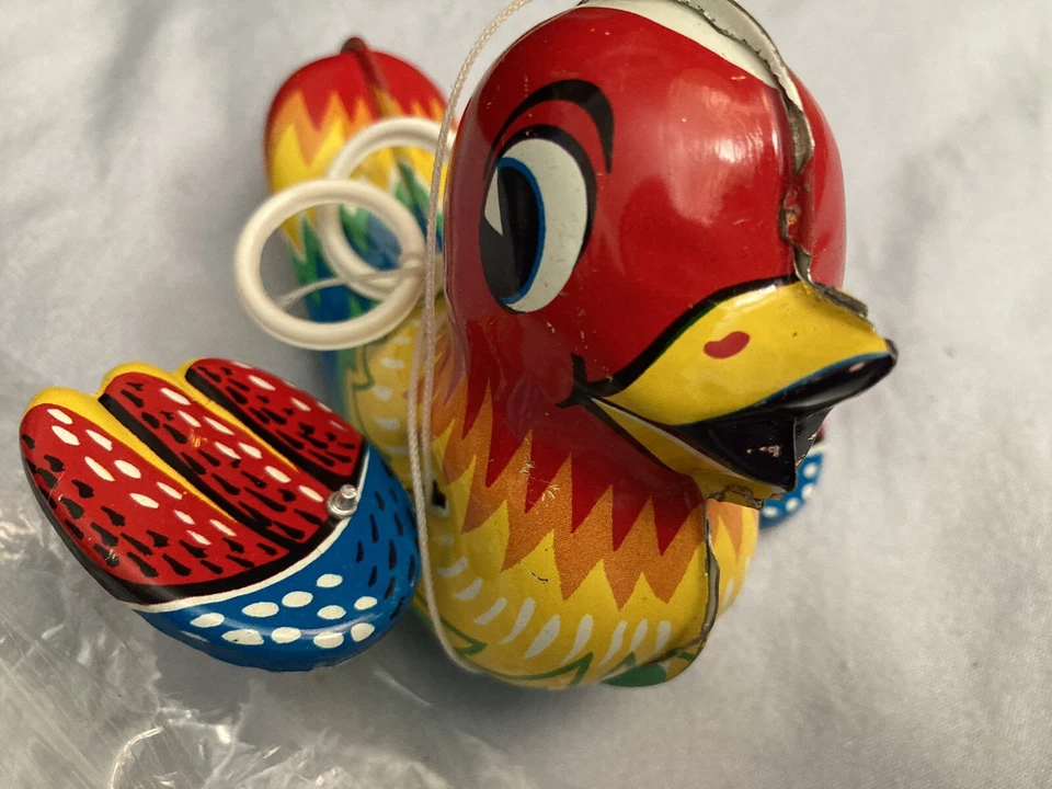 复古 1960 年 Loli Bird Tin Litho 动作玩具 五颜六色的 919 鸟雷曼 W. 德国。 — 第 2/4 张图片