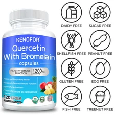Quercetin with Bromelain Capsules - Benefits Cardiometabolic, Cellular Health
