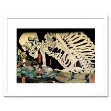 Fantasy Scene Mitsukini Defies Skeleton Utagawa Kuniyoshi Art Framed Wall Art Pr