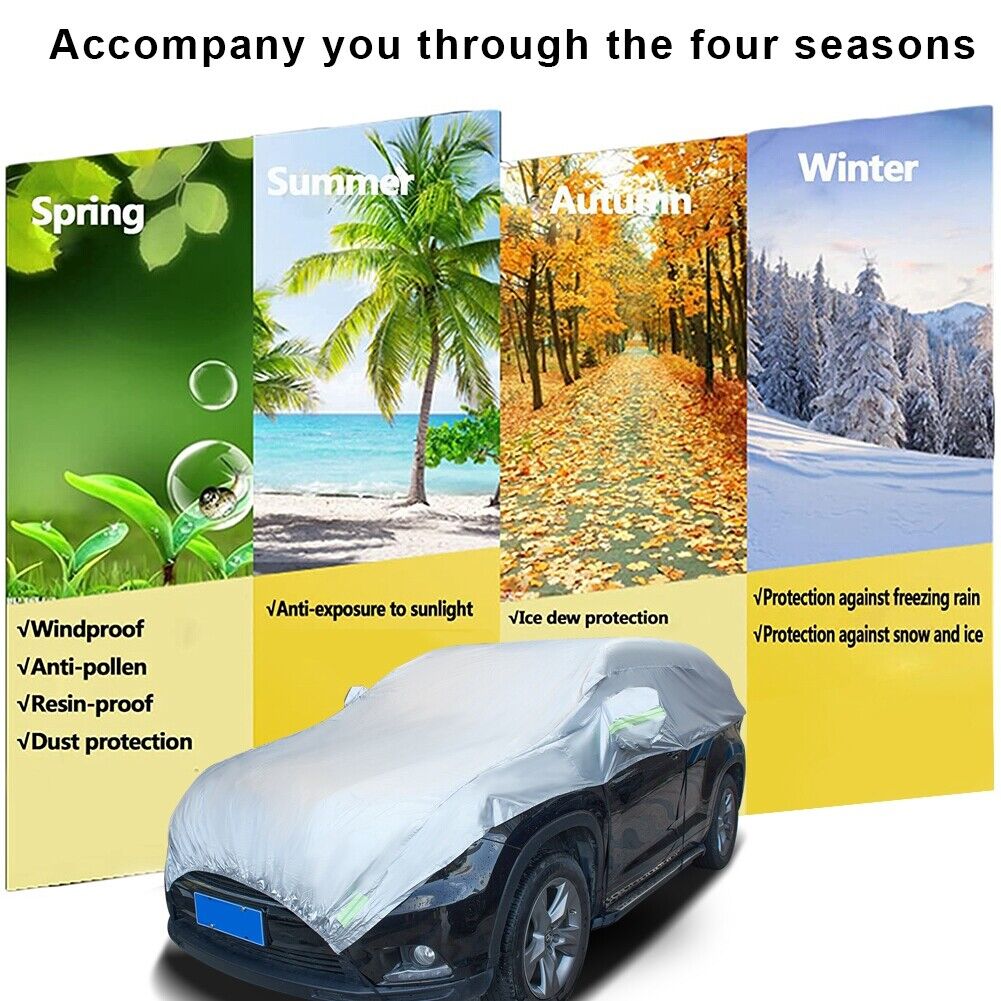 210T Polyester Taffeta SUV Half Car Cover for All Seasons Waterproof 5.45M* 2.45M