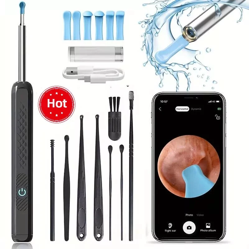 Ear Wax Removal Pick Led Wireless Ear Camera Otoscope Visual Kit Smart Reusable