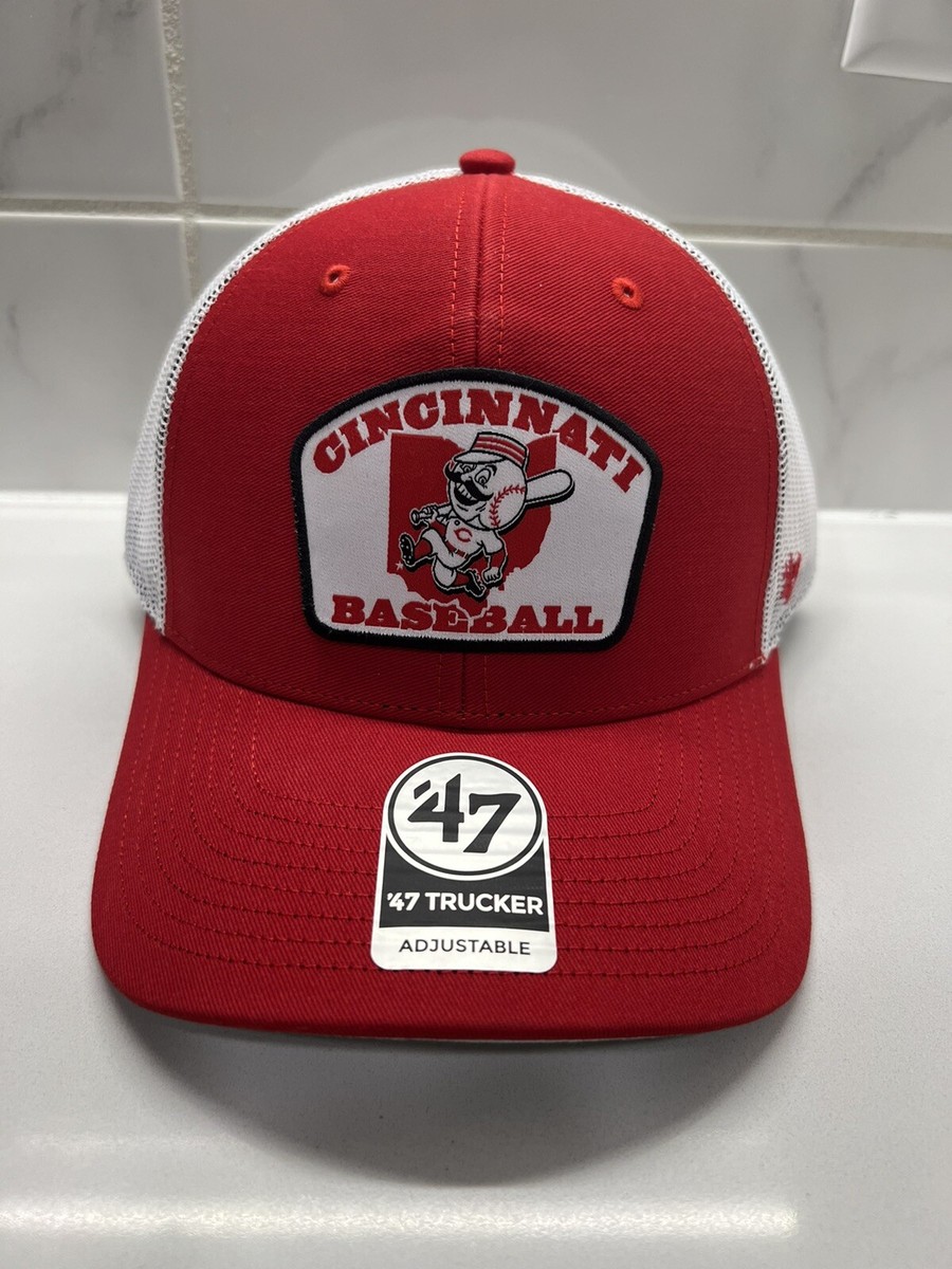 47 Brand Cincinnati Reds Mr. Red Trucker Ohio Patch Snapback Hat