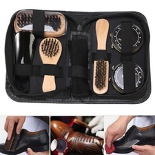 Shoe Cleaning Brushes Tools Kit Polish Boot High Heeled Leather Shine Care Case