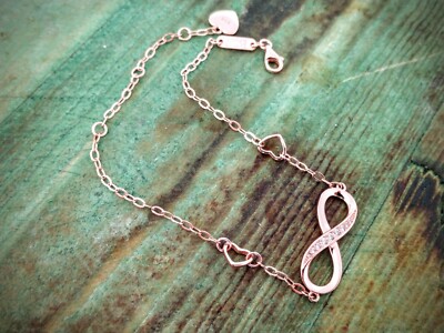 925 Sterling Billie Bijoux Infinity Endless Love Armband Exquisit & Schön