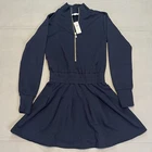 Sundays By Anthropologie Navy Marin Long Sleeve Cotton Tunic Dress Top-XS-7693