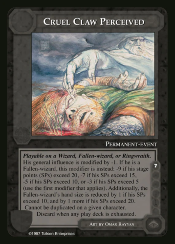 Cruel Claw Perceived - White Hand - Middle Earth CCG / TCG - Picture 1 of 6