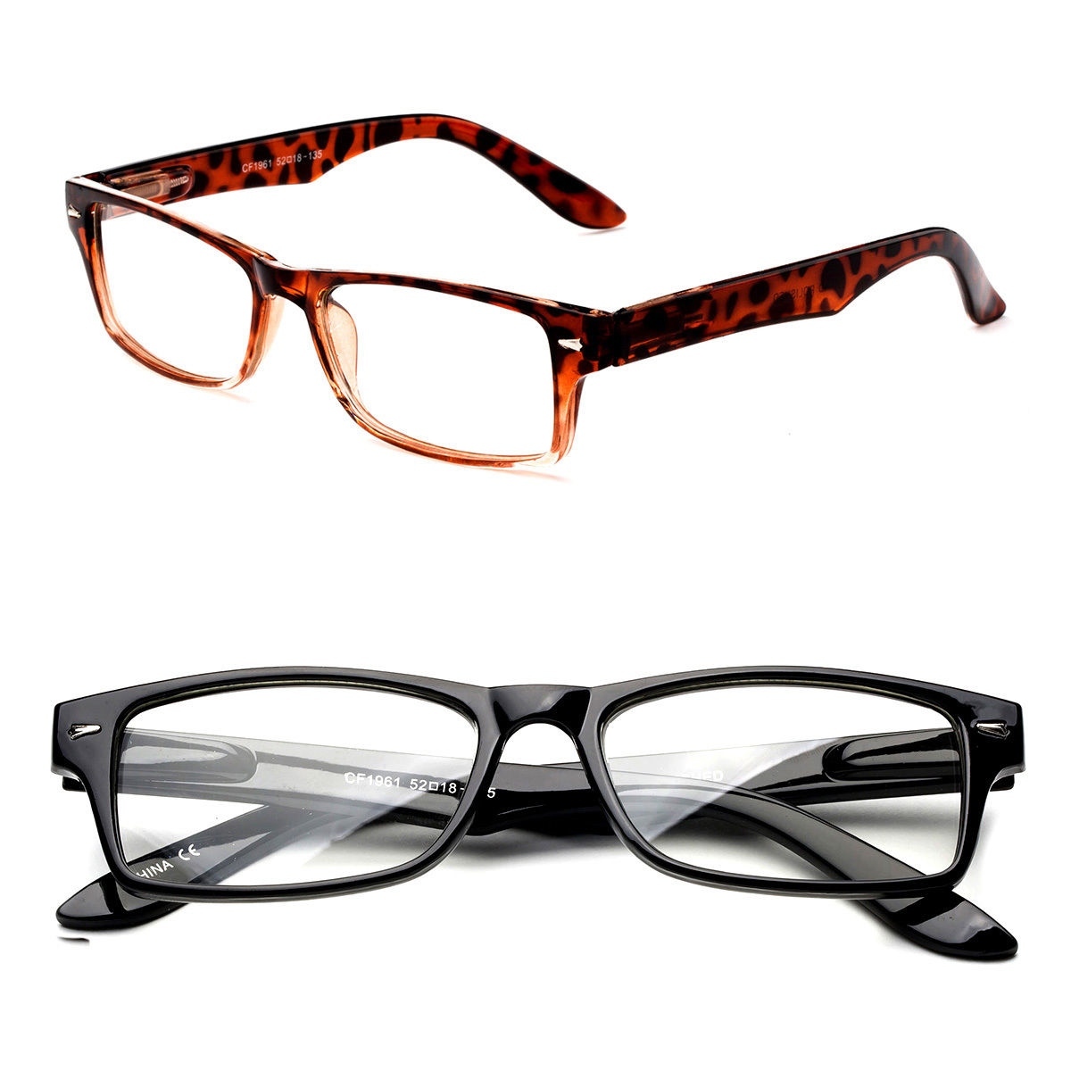 ひな Trendy Clear Lens Glasses with Classic Rectangular Frame Style | eBay