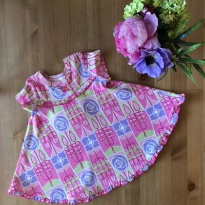 NEW Baby Lulu ROSE SQUARES Dress sz 18M 24M 