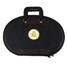 Masonic Square & Compass Chain Collar Case Soft Padded Lining + Hand Made Logo