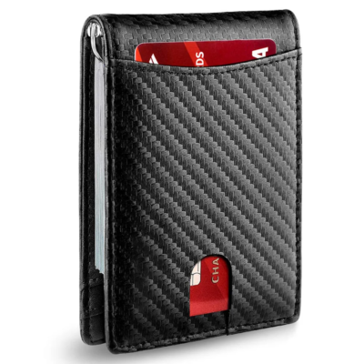 Slim Men's Wallet PU Leather Bifold Rfid Blocking Money Clip