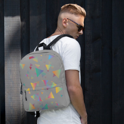 Back to School Backpack Modern Fading Gradient Triangles Design Backpack