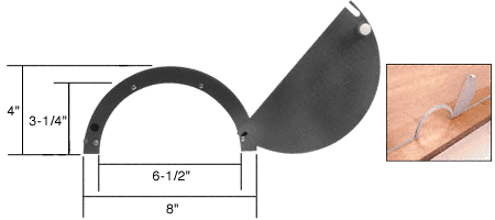 Bronze eloxiert halbrund Design Ticket Fenster mit 6-1/2" x 3-1/4" Öffnung - Bild 3 von 3