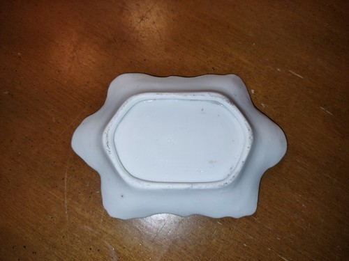 Vintage hairpin tray 4" unique Victorian bobby pin Hair dish porcelain floral - Picture 2 of 5