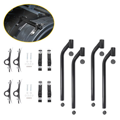 (2 Pack) For Semi Truck Powder Coated Steel Poly Fender Mounting Kit