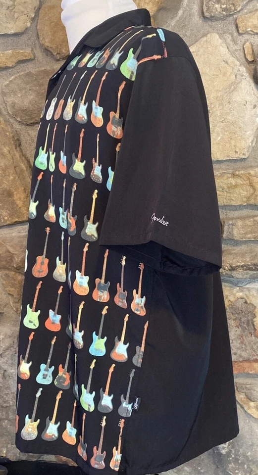 复古 Fender 系列 DaVinci 衬衫男式 Tag M 电吉他夏威夷语 — 第 3/4 张图片