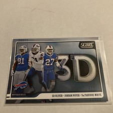 2020 Score 3D Ed Oliver / Jordan Poyer / Tre’Davious White Bills