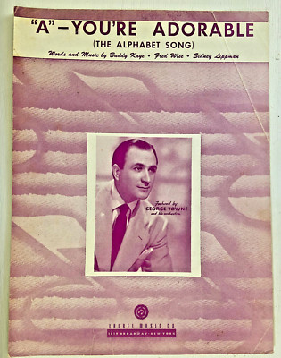 Vintage Sheet Music-1948-A You're Adorable-Alphabet Song-George Towne-Ukulele