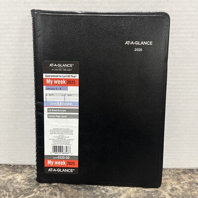 2025 AT-A-GLANCE DayMinder 8'' x 11'' Weekly Appointment Book Faux Leather G520