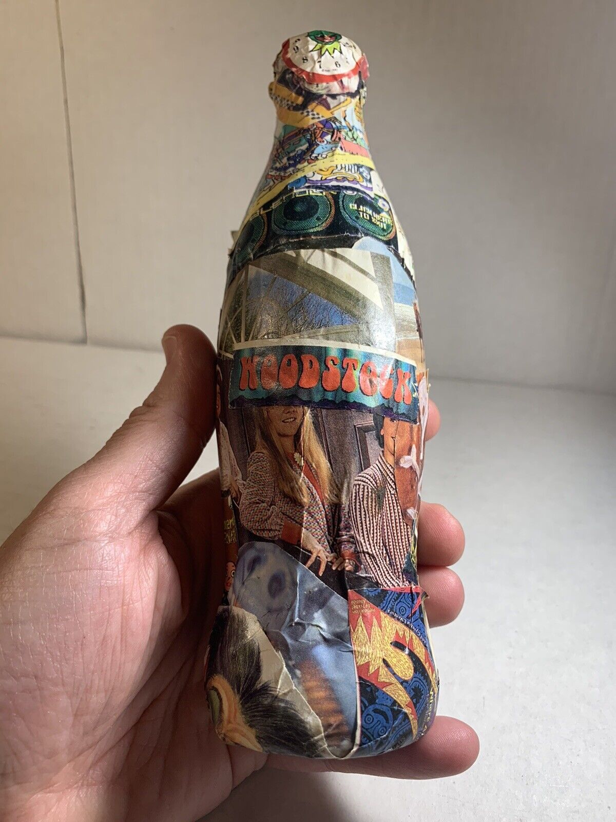 Vintage Coke Bottle Paper Mache Folk Art Advertising Coca Cola 1/1 Unique