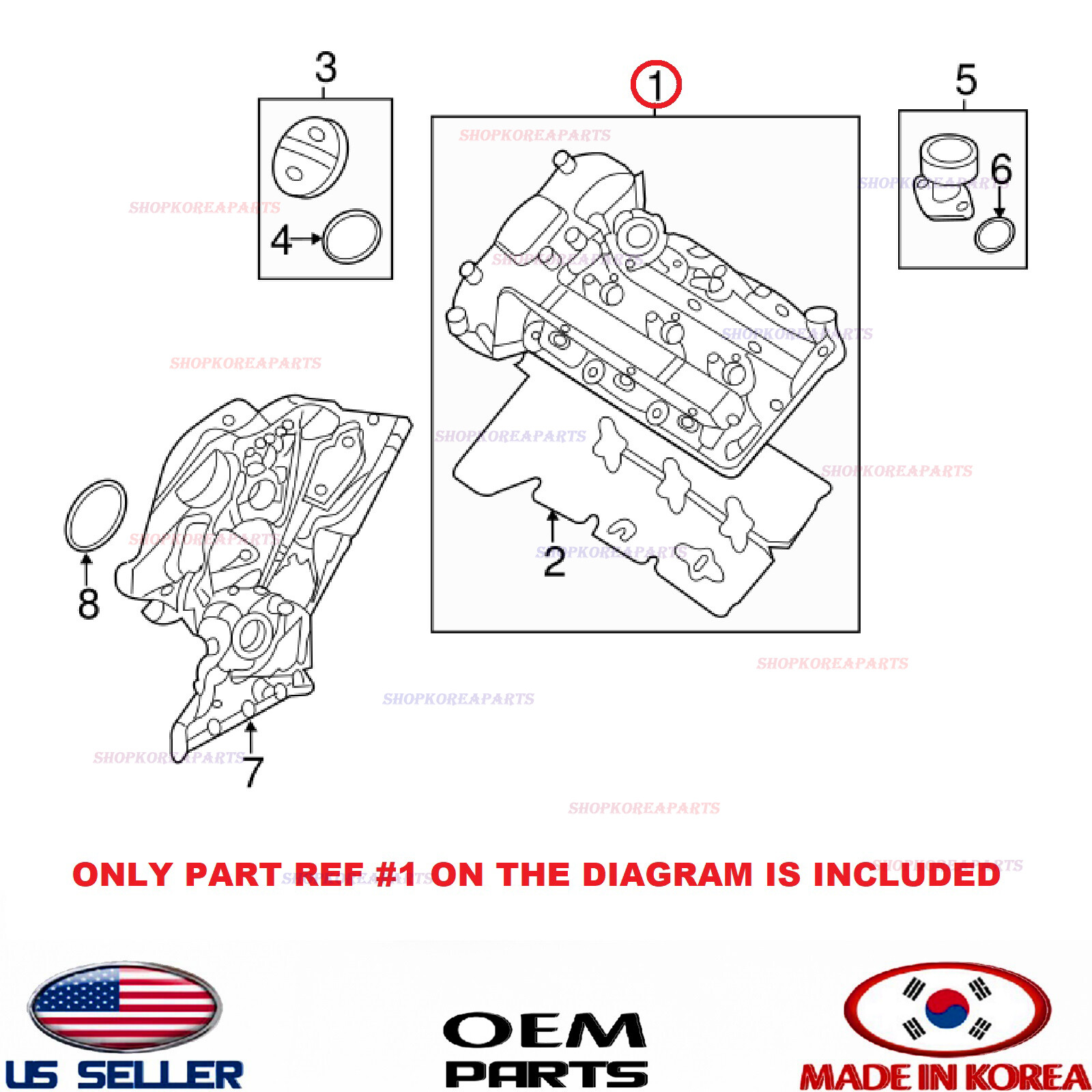 Genuine Engine Valve Cover LEFT 3.3L OEM Hyundai Kia 2013-2019 See ...