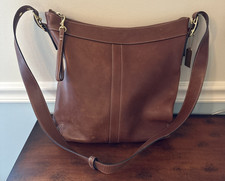 Vintage Coach Legacy Y2K Brown Leather Slim Duffle Hobo Bag No. E04S-9325
