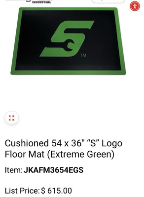 New Snap On Tools extreme green box cover & Cushioned Floor Mat