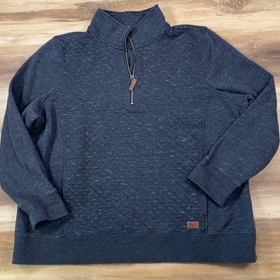 LL Bean Pullover Women 3X Quilted Heritage Cotton Blend Quarter Zip Gray